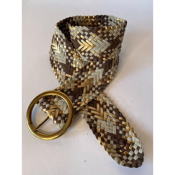 Braided Wide Belt in Various Metallic Colors - Picture 2 of 13